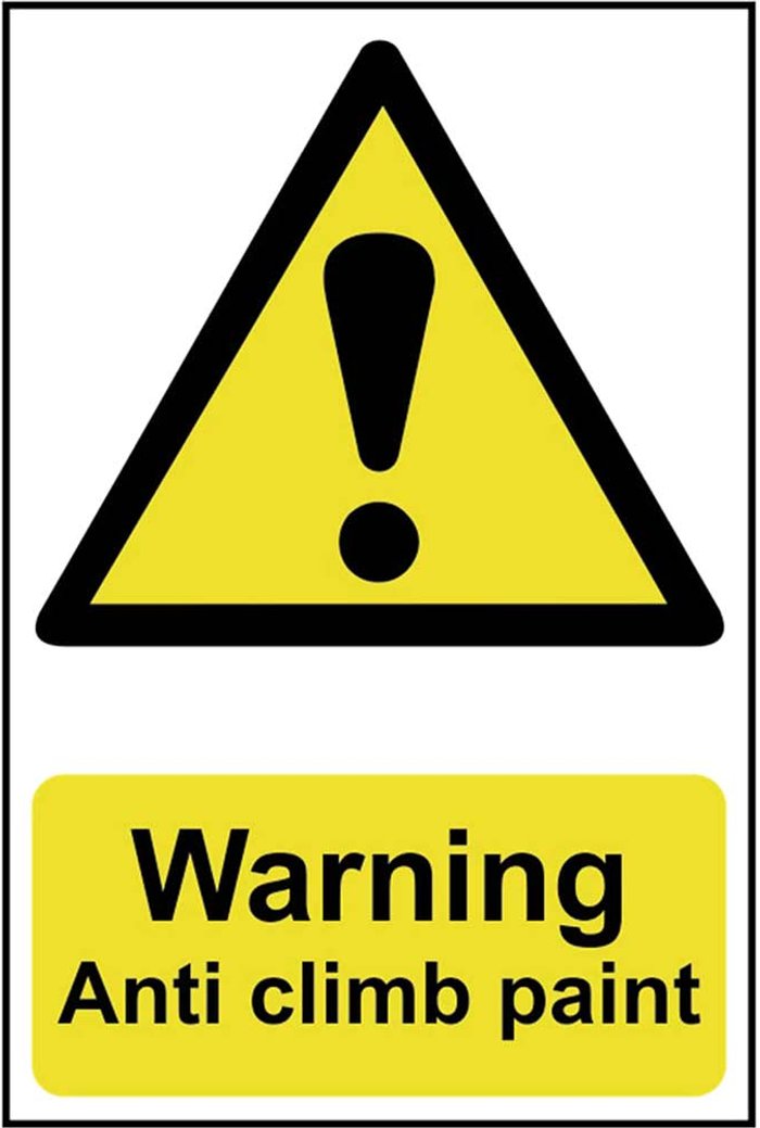 Tooled Up | Scan Scan Warning Anti Climb Paint Sign 200mm 300mm Standard Scan Scan Warning Anti Climb Paint Sign 200mm 300mm Standard
