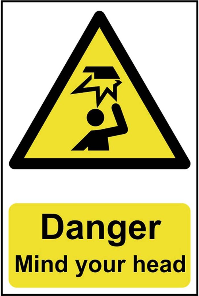 Tooled Up | Scan Scan Danger Mind Your Head Sign 200mm 300mm Standard Scan Scan Danger Mind Your Head Sign 200mm 300mm Standard