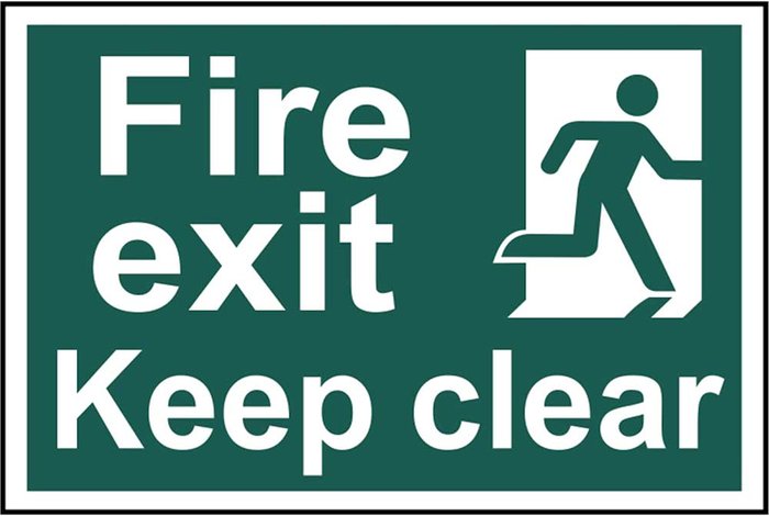 Tooled Up | Spectrum Spectrum Regular Size Fire Exit Keep Clear Sign Spectrum Spectrum Regular Size Fire Exit Keep Clear Sign