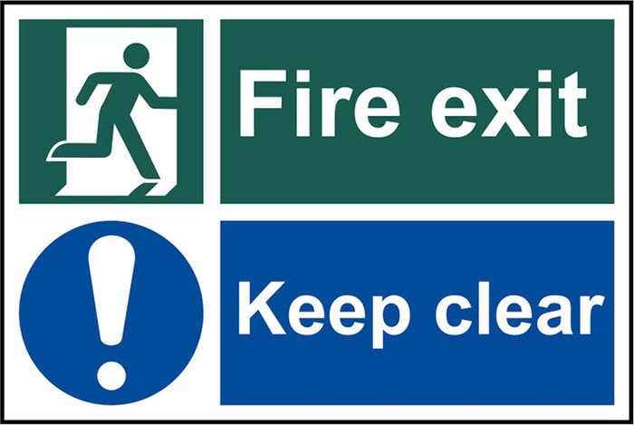 Tooled Up | Scan Scan Fire Exit Keep Clear Sign 300mm 200mm Standard Scan Scan Fire Exit Keep Clear Sign 300mm 200mm Standard