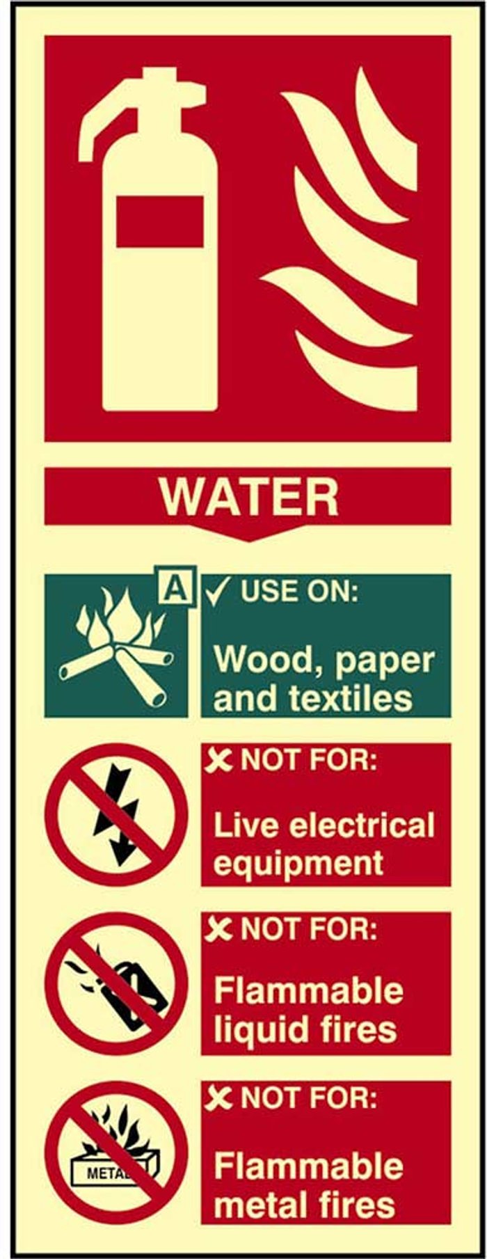 Tooled Up | Scan Scan Water Fire Extinguisher Sign 75mm 200mm Photoluminescent Scan Scan Water Fire Extinguisher Sign 75mm 200mm Photoluminescent