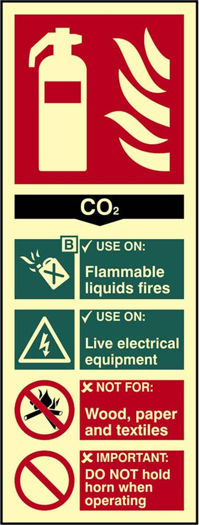 Tooled Up | Scan Scan CO2 Fire Extinguisher Sign 75mm 200mm Photoluminescent Scan Scan CO2 Fire Extinguisher Sign 75mm 200mm Photoluminescent