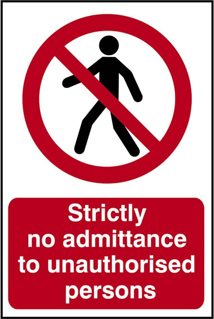 Tooled Up | Scan Scan Strictly No Admittance To Unauthorised Persons Sign 400mm 600mm Standard Scan Scan Strictly No Admittance To Unauthorised Persons Sign 400mm 600mm Standard