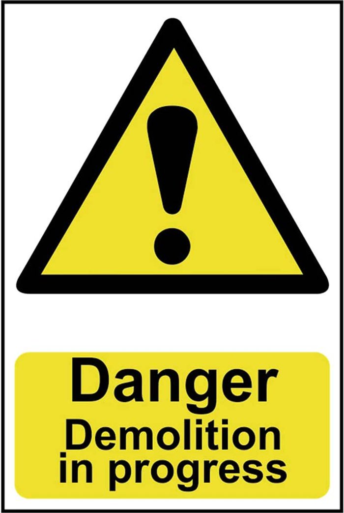 Tooled Up | Scan Scan Danger Demolition In Progress Sign 400mm 600mm Standard Scan Scan Danger Demolition In Progress Sign 400mm 600mm Standard