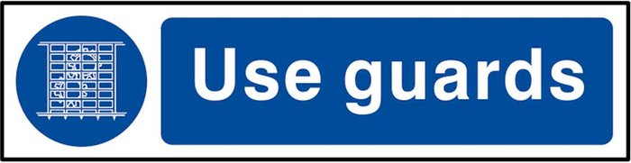 Tooled Up | Scan Scan Use Guards Sign 200mm 50mm Standard Scan Scan Use Guards Sign 200mm 50mm Standard