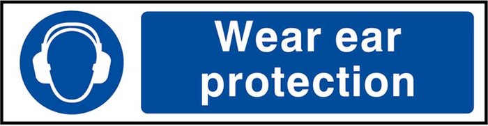 Tooled Up | Scan Scan Wear Ear Protection Sign 200mm 50mm Standard Scan Scan Wear Ear Protection Sign 200mm 50mm Standard
