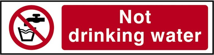 Tooled Up | Scan Scan Not Drinking Water Sign 200mm 50mm Standard Scan Scan Not Drinking Water Sign 200mm 50mm Standard