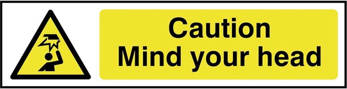 Tooled Up | Scan Scan Caution Mind Your Head Sign 200mm 50mm Standard Scan Scan Caution Mind Your Head Sign 200mm 50mm Standard
