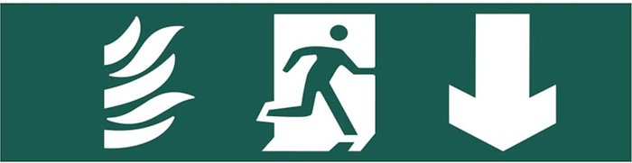 Tooled Up | Scan Scan Running Man Arrow Down Sign 200mm 50mm Standard Scan Scan Running Man Arrow Down Sign 200mm 50mm Standard