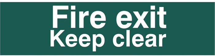 Tooled Up | Scan Scan Fire Exit Keep Clear Sign 200mm 50mm Standard Scan Scan Fire Exit Keep Clear Sign 200mm 50mm Standard
