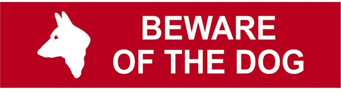 Tooled Up | Scan Scan Beware Of The Dog Sign 200mm 50mm Standard Scan Scan Beware Of The Dog Sign 200mm 50mm Standard