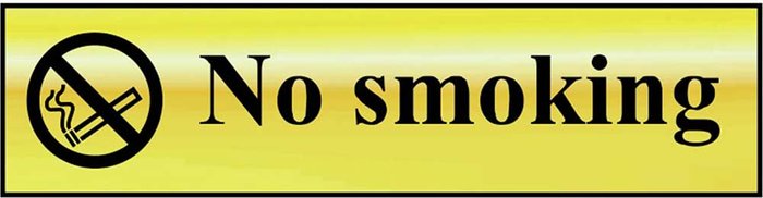 Tooled Up | Scan Scan Brass Effect No Smoking Sign 200mm 50mm Standard Scan Scan Brass Effect No Smoking Sign 200mm 50mm Standard