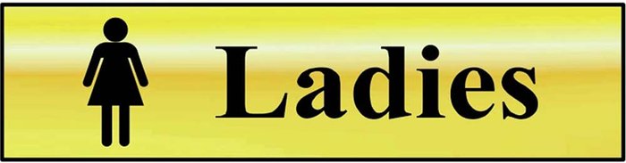 Tooled Up | Scan Scan Brass Effect Ladies Sign 200mm 50mm Standard Scan Scan Brass Effect Ladies Sign 200mm 50mm Standard