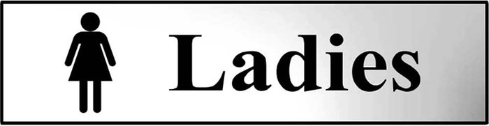 Tooled Up | Scan Scan Chrome Effect Ladies Sign 200mm 50mm Standard Scan Scan Chrome Effect Ladies Sign 200mm 50mm Standard