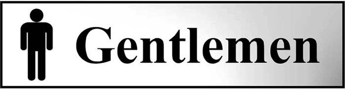 Tooled Up | Scan Scan Chrome Effect Gentlemen Sign 200mm 50mm Standard Scan Scan Chrome Effect Gentlemen Sign 200mm 50mm Standard