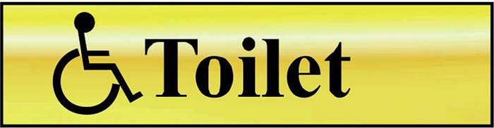 Tooled Up | Scan Scan Brass Effect Disabled Toilet Sign 200mm 50mm Standard Scan Scan Brass Effect Disabled Toilet Sign 200mm 50mm Standard