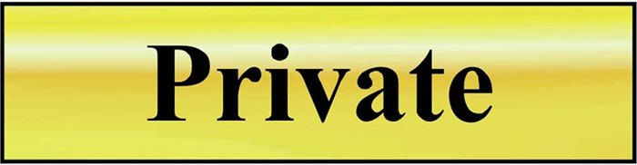 Tooled Up | Scan Scan Brass Effect Private Sign 200mm 50mm Standard Scan Scan Brass Effect Private Sign 200mm 50mm Standard