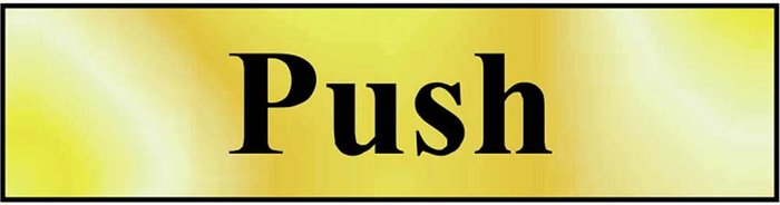 Tooled Up | Scan Scan Brass Effect Push Sign 200mm 50mm Standard Scan Scan Brass Effect Push Sign 200mm 50mm Standard