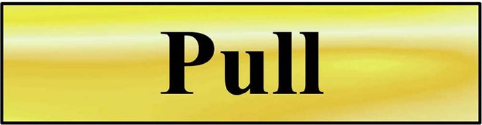 Tooled Up | Scan Scan Brass Effect Pull Sign 200mm 50mm Standard Scan Scan Brass Effect Pull Sign 200mm 50mm Standard