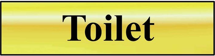 Tooled Up | Scan Scan Brass Effect Toilet Sign 200mm 50mm Standard Scan Scan Brass Effect Toilet Sign 200mm 50mm Standard