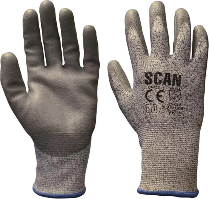 Tooled Up | Scan Scan Grey PU Coated Cut 5 Gloves Size 9 Large Scan Scan Grey PU Coated Cut 5 Gloves Size 9 Large