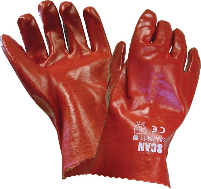 Tooled Up | Scan Scan PVC Gauntlet Glove Red L Scan Scan PVC Gauntlet Glove Red L