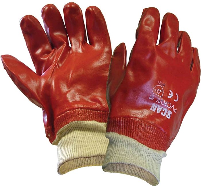 Tooled Up | Scan Scan PVC Knitwrist Glove Red One Size Scan Scan PVC Knitwrist Glove Red One Size