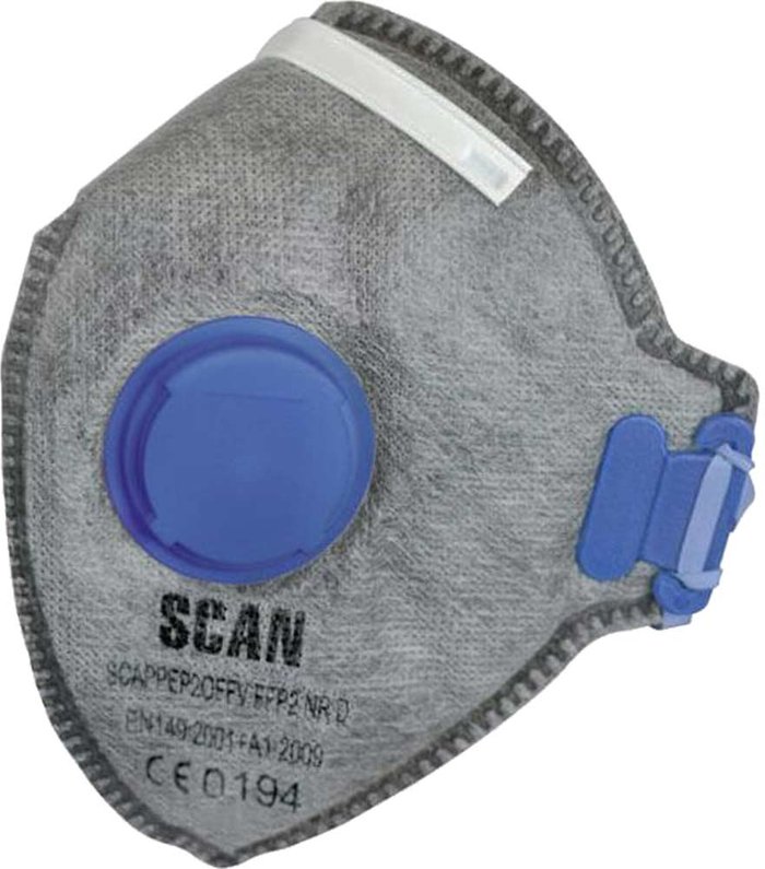 Tooled Up | Scan Scan FFP2 Fold Flat Disposable Odour Mask Valved Pack of 3 Scan Scan FFP2 Fold Flat Disposable Odour Mask Valved Pack of 3
