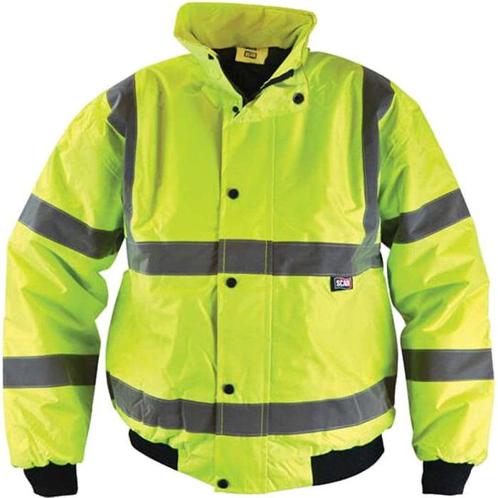 Tooled Up | Scan Scan Hi Vis Bomber Jacket Yellow L Scan Scan Hi Vis Bomber Jacket Yellow L