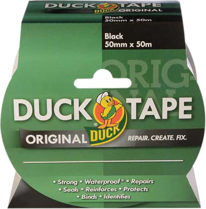 Tooled Up | Shure Shur Original Duck Tape Black 50mm 50m Shure Shur Original Duck Tape Black 50mm 50m