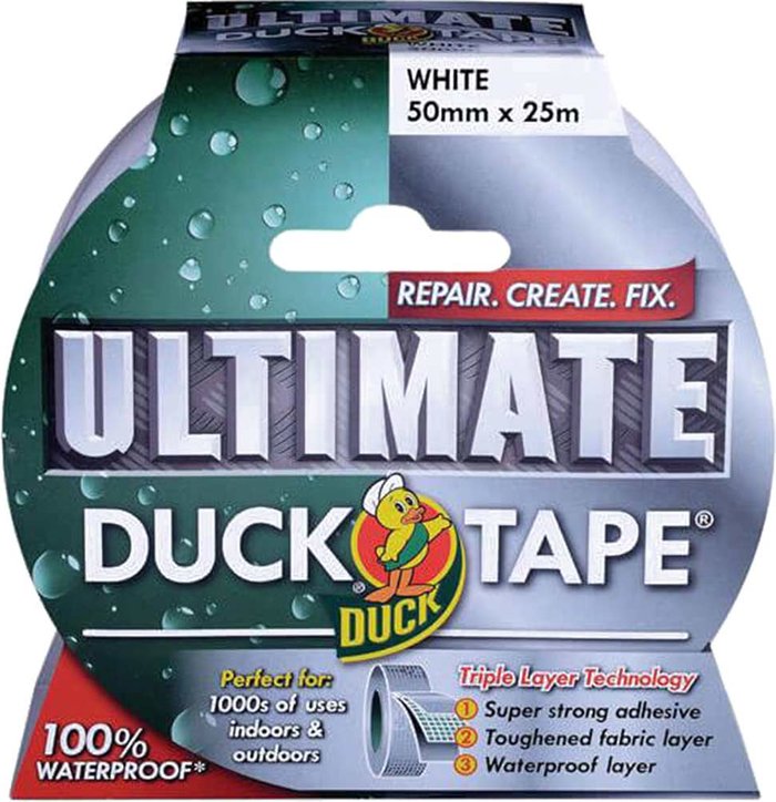 Tooled Up | SHURTAPE SHU232160 Duck Tape Ultimate 50mm x 25m White - Shurtape SHURTAPE SHU232160 Duck Tape Ultimate 50mm x 25m White - Shurtape