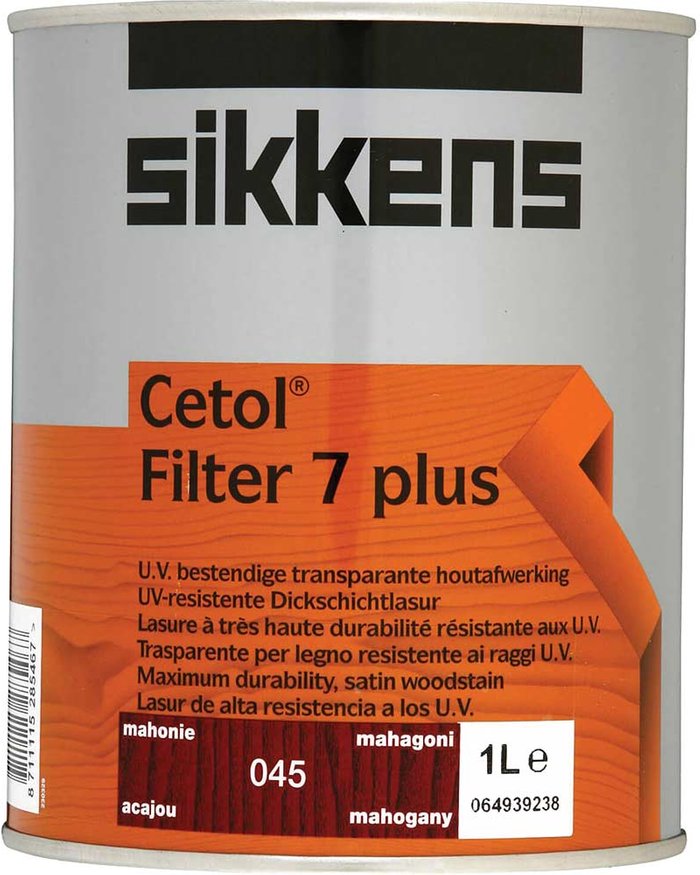 Tooled Up | Sikkens Sikkens Cetol Filter 7 Plus Woodstain Mahogany 1L Sikkens Sikkens Cetol Filter 7 Plus Woodstain Mahogany 1L