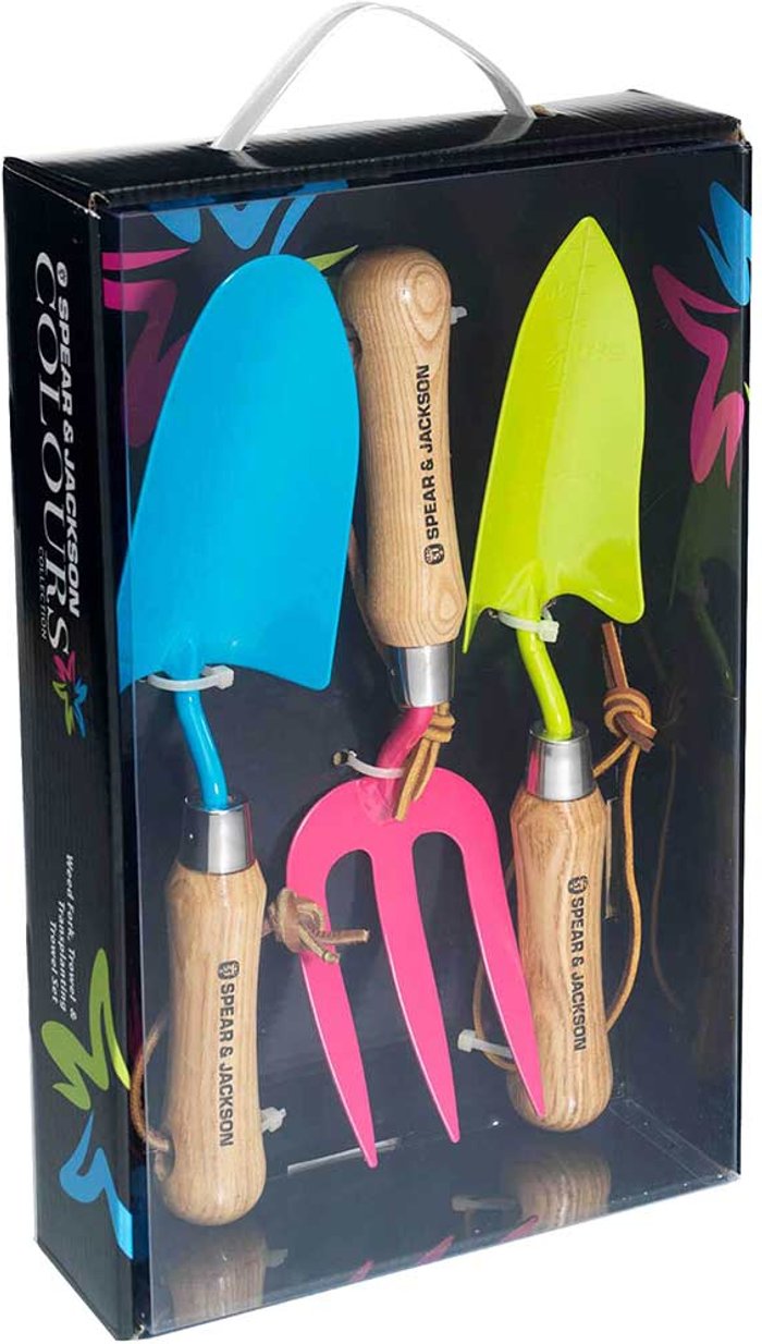 Tooled Up | Spear and Jackson Spear and Jackson Colours 3 Piece Carbon Steel Garden Tool Set Spear and Jackson Spear and Jackson Colours 3 Piece Carbon Steel Garden Tool Set