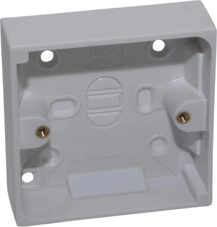 Tooled Up | SMJ SMJ Single Pattress Back Box 19mm Pack of 1 SMJ SMJ Single Pattress Back Box 19mm Pack of 1