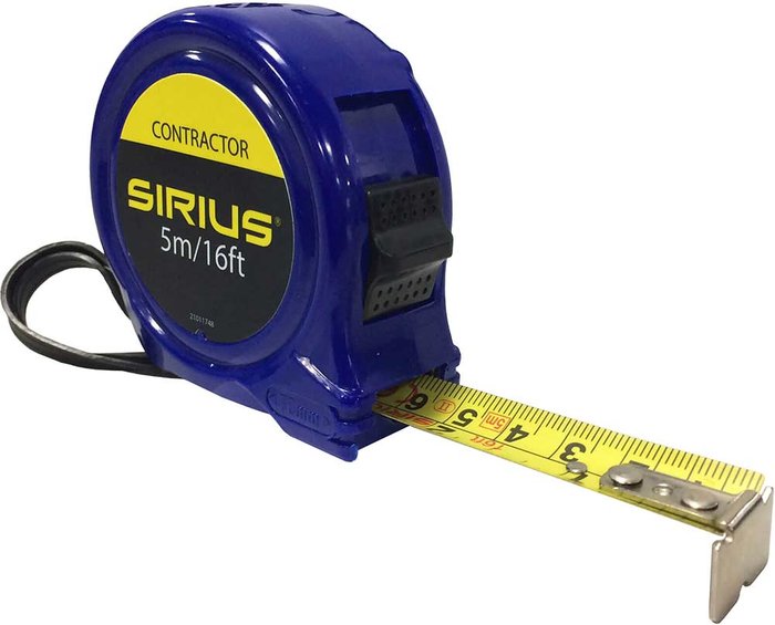 Tooled Up | Sirius Sirius Contractor Tape Measure Imperial & Metric 16ft / 5m 19mm Sirius Sirius Contractor Tape Measure Imperial & Metric 16ft / 5m 19mm