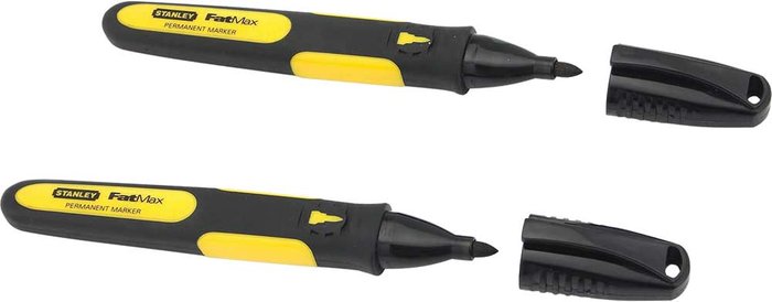 Tooled Up | Stanley Stanley Black Fine Tip Marker Pens Pack of 2 Stanley Stanley Black Fine Tip Marker Pens Pack of 2