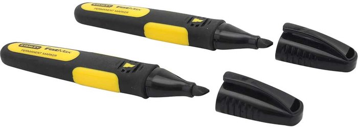 Tooled Up | Stanley Stanley Black Chisel Tip Marker Pens Pack of 2 Stanley Stanley Black Chisel Tip Marker Pens Pack of 2