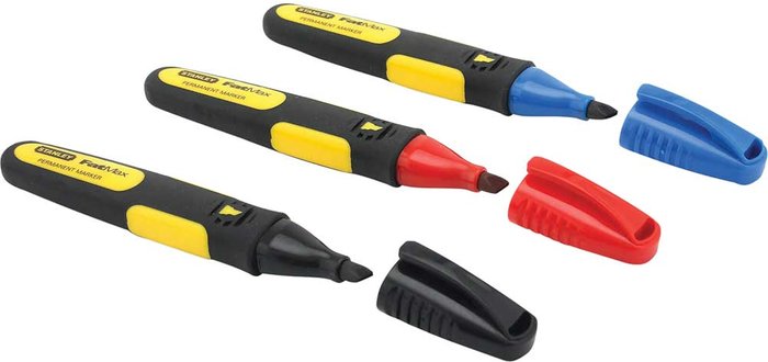 Tooled Up | Stanley Stanley Fatmax Chisel Tip Marker Pens Pack of 3 Stanley Stanley Fatmax Chisel Tip Marker Pens Pack of 3