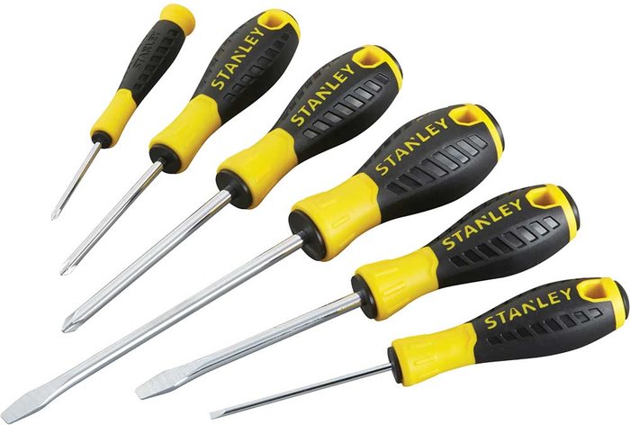Tooled Up | Stanley Stanley 6 Piece Essential Phillips and Slotted Screwdriver Set Stanley Stanley 6 Piece Essential Phillips and Slotted Screwdriver Set