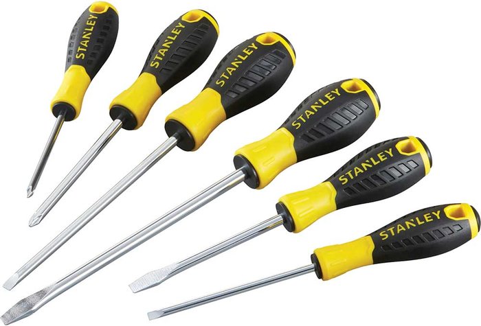 Tooled Up | Stanley Stanley 6 Piece Essential Phillips and Slotted Screwdriver Set Stanley Stanley 6 Piece Essential Phillips and Slotted Screwdriver Set