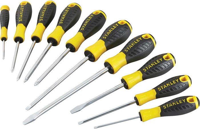 Tooled Up | Stanley Stanley 10 Piece Essential Mixed Screwdriver Set Stanley Stanley 10 Piece Essential Mixed Screwdriver Set