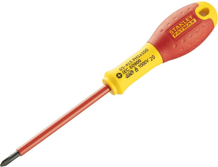 Tooled Up | STANLEY® Fatmax 0-65-415 Insulated VDE Screwdriver Phillips PH1 x 100mm - Stanley STANLEY® Fatmax 0-65-415 Insulated VDE Screwdriver Phillips PH1 x 100mm - Stanley