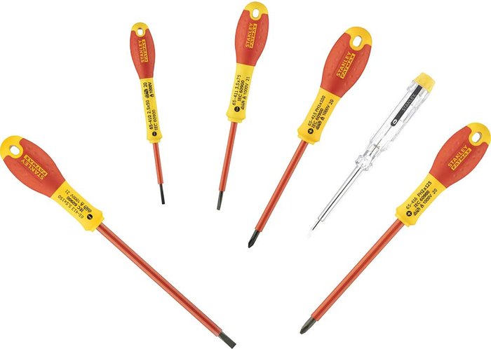 Tooled Up | Stanley Stanley 6 Piece Fatmax VDE Insulated Screwdriver Set Stanley Stanley 6 Piece Fatmax VDE Insulated Screwdriver Set