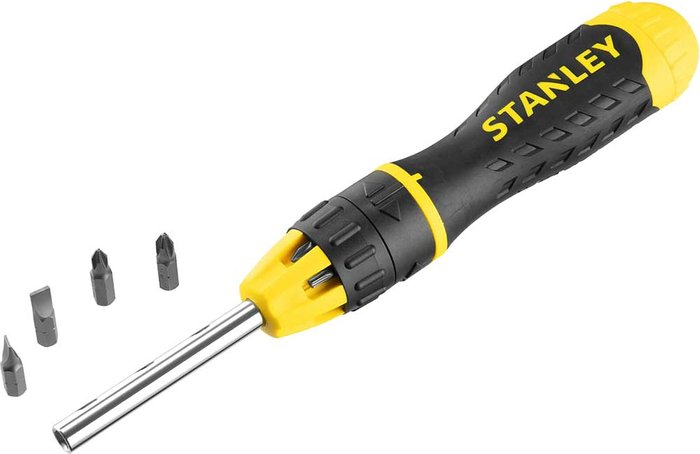 Tooled Up | STANLEY® Stanley ® - Stanley Multibit Ratchet Screwdriver Set STA068010 0-68-010 With 10 Bits STANLEY® Stanley ® - Stanley Multibit Ratchet Screwdriver Set STA068010 0-68-010 With 10 Bits