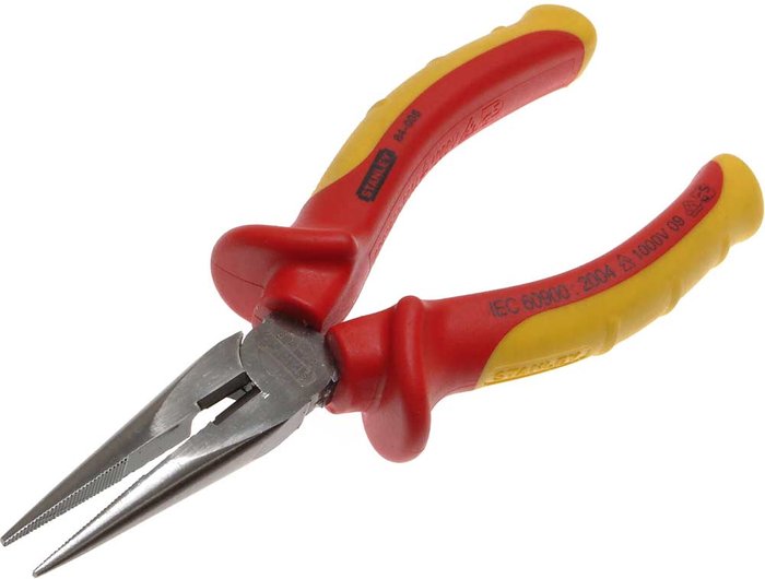 Tooled Up | Stanley Stanley Insulated VDE Long Nose Pliers 160mm Stanley Stanley Insulated VDE Long Nose Pliers 160mm