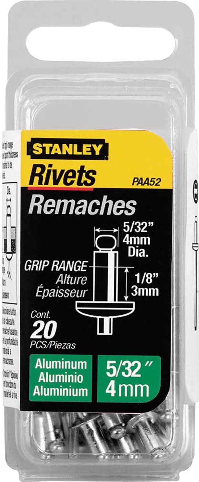 Tooled Up | Stanley Stanley Aluminium Pop Rivets 5mm Short Pack of 15 Stanley Stanley Aluminium Pop Rivets 5mm Short Pack of 15