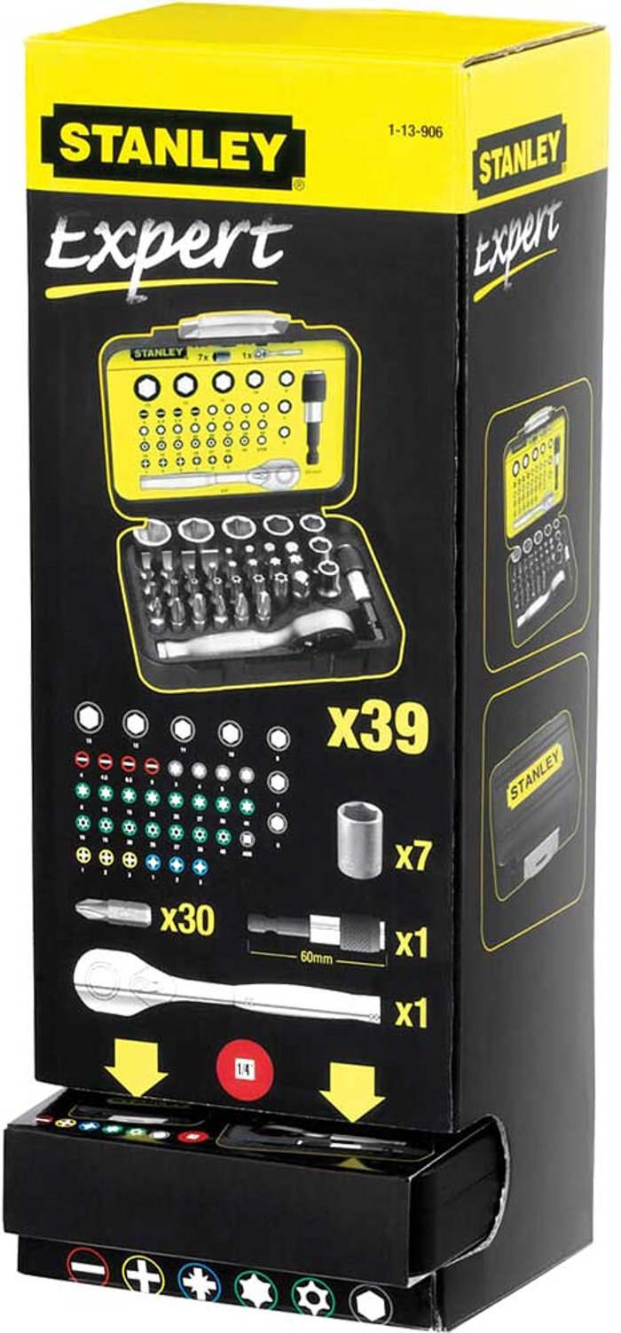 Tooled Up | Stanley Stanley 39 Piece Socket and Bit Set 1/4 Stanley Stanley 39 Piece Socket and Bit Set 1/4