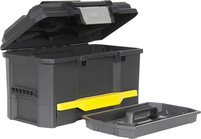 Tooled Up | Stanley Stanley One Touch Toolbox 19in With Drawer Stanley Stanley One Touch Toolbox 19in With Drawer