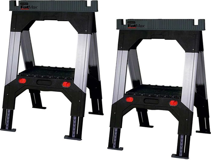 Tooled Up | Stanley Stanley FatMax Telescopic Sawhorses - Twin Pack Stanley Stanley FatMax Telescopic Sawhorses - Twin Pack