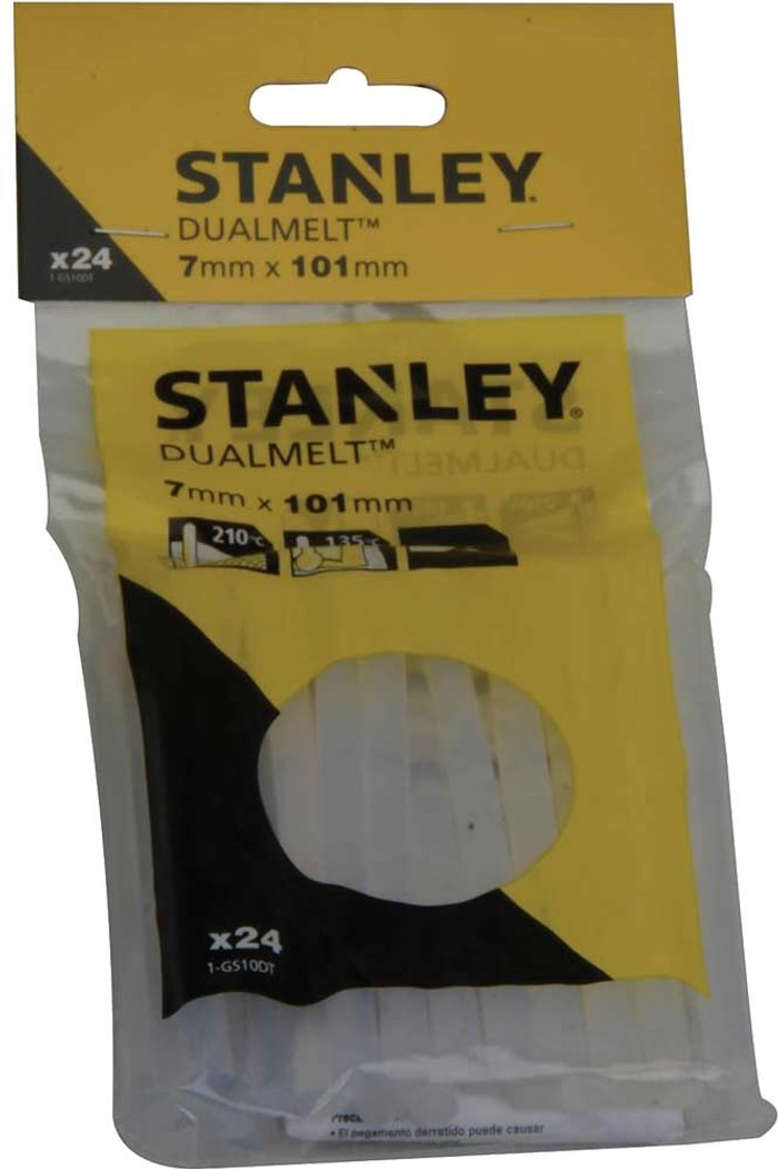 Tooled Up | Stanley Stanley Dual Temp Mini Glue Sticks 7mm 100mm Pack of 24 Stanley Stanley Dual Temp Mini Glue Sticks 7mm 100mm Pack of 24
